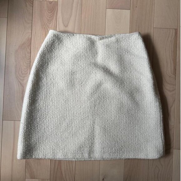 High-quality tweed knit skirt from Club Monaco beige size 00 - Picture 2 of 7